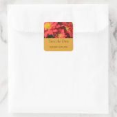 Goldene, orangefarbene Blume. Quadratischer Aufkleber (Tasche)