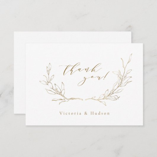 Goldene Orangensaft Dankeskarte (Vorne/Hinten)