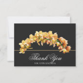 Goldene Orchideen-Blumenbogen Botanical Chic Danke (Vorderseite)