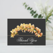 Goldene Orchideen-Blumenbogen Botanical Chic Danke (Stehend Vorderseite)