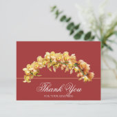 Goldene Orchideen-Blumenbogen Botanical Chic Danke (Stehend Vorderseite)