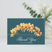 Goldene Orchideen-Blumenbogen Botanical Chic Danke (Stehend Vorderseite)