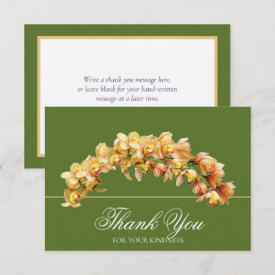 Goldene Orchideen-Blumenbogen Botanical Chic Danke