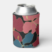 Goldene Orchideen, elegante Blumen-Linien Kunst. Dosenkühler (Kanne Vorderseite)