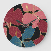 Goldene Orchideen, elegante Blumen-Linien Kunst.