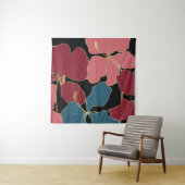 Goldene Orchideen, elegante Blumen-Linien Kunst. Wandteppich (Beispiel)