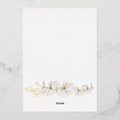 Goldene Orchideen Prinzessin Tiara Quinceañera Folieneinladung (Rückseite)