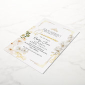 Goldene Orchideen Prinzessin Tiara Quinceañera Folieneinladung (Gedreht)