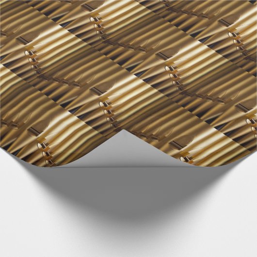 Goldene Orgelpfeifen Geschenkpapier (Ecke)