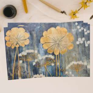 Goldene Orientalische Blüten Seidenpapier