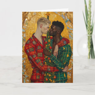 Goldene Ornament-Umarmung Karte