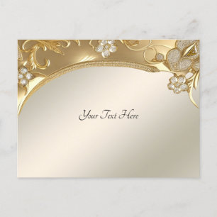 Goldene ornamentale Blumen-Postkarte Postkarte