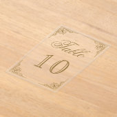 Goldene, ornamentale Hochzeits-Acryltisch-Nummer Acryleinladungen (Ablage )