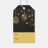 Goldene Ornamente auf schwarz Geschenkanhänger (Rückseite)