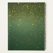 Goldene Ornamente Festliches Grün Feiertag Planer (Rückseite)
