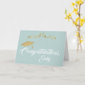 Goldene Ornamente Glückwunsch Graduate Abschluss Karte (Gelbe Blume)