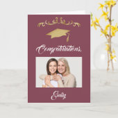 Goldene Ornamente Glückwunsch Graduate Foto Karte (Gelbe Blume)