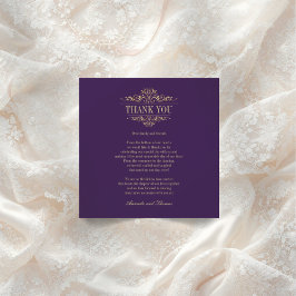 Goldene Ornamente lila Chic Dankeskarte