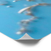 Goldene Ornamente mit blauer Rose und Perle Poster (Ecke)