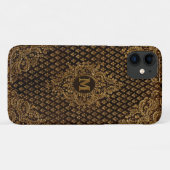 Goldene Ornamente mit der Monogramm Case-Mate iPhone Hülle (Rückseite (Horizontal))