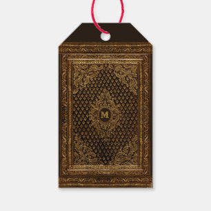 Goldene Ornamente mit der Monogramm Geschenkanhänger