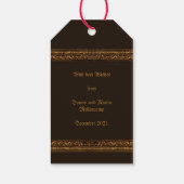 Goldene Ornamente mit der Monogramm Geschenkanhänger (Rückseite)