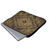Goldene Ornamente Mit Monogramm Laptopschutzhülle (Vorne Knopf)