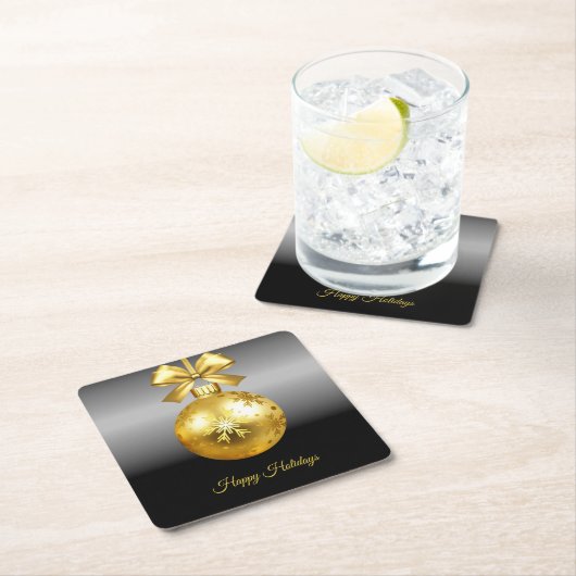 Goldene Ornamente Rechteckiger Pappuntersetzer (Vor Ort)