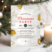 Goldene Ornamente Silver White Christmas Party Einladung