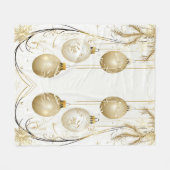Goldene Ornamente Weihnachten Fleecedecke (Vorderseite (Horizontal))