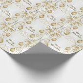 Goldene Ornamente Weihnachten Geschenkpapier (Ecke)