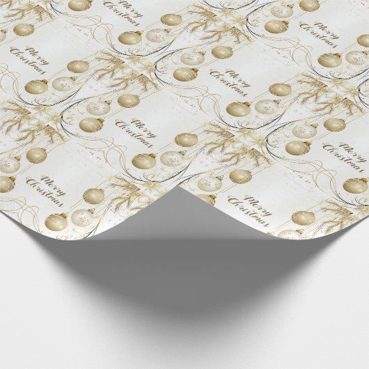 Goldene Ornamente Weihnachten Geschenkpapier (Ecke)