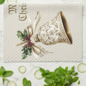 Goldene Ornamente Weihnachten Geschirrtuch (Gefaltet)