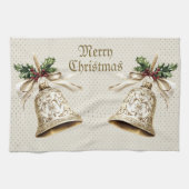 Goldene Ornamente Weihnachten Geschirrtuch (Horizontal)