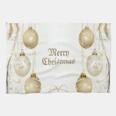 Goldene Ornamente Weihnachten Geschirrtuch (Horizontal)