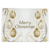 Goldene Ornamente Weihnachten Große Geschenktüte (Rückseite)