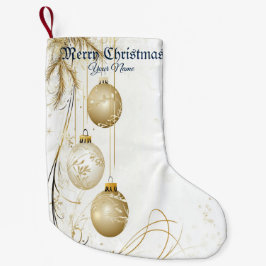 Goldene Ornamente Weihnachten Kleiner Weihnachtsstrumpf