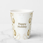 Goldene Ornamente Weihnachten Pappbecher (Rückseite)
