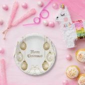 Goldene Ornamente Weihnachten Pappteller (Party)