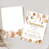 Goldene Ornamente Weihnachten Party Einladung