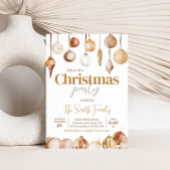 Goldene Ornamente Weihnachten Party Einladung