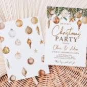Goldene Ornamente Weihnachten Party Einladung