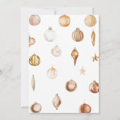 Goldene Ornamente Weihnachten Party Einladung (Rückseite)