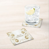 Goldene Ornamente Weihnachten Rechteckiger Pappuntersetzer (Vor Ort)