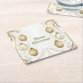 Goldene Ornamente Weihnachten Rechteckiger Pappuntersetzer (angewinkelt)