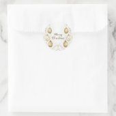 Goldene Ornamente Weihnachten Runder Aufkleber (Tasche)