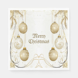 Goldene Ornamente Weihnachten Serviette