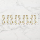 Goldene Ornamente Weihnachten Wasserflaschenetikett (Einzelnes Label)