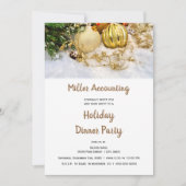 Goldene Ornamente Weihnachtsfeier Einladung (Vorderseite)