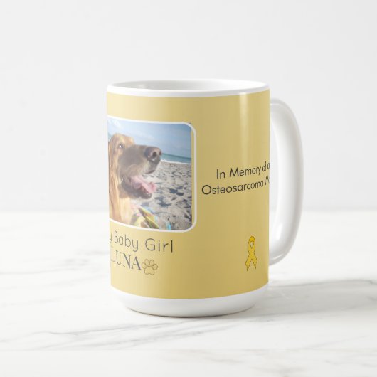 Goldene Osteosarcoma Seite-an-Seite Ehrung Kaffeetasse (VorderseiteRechts)